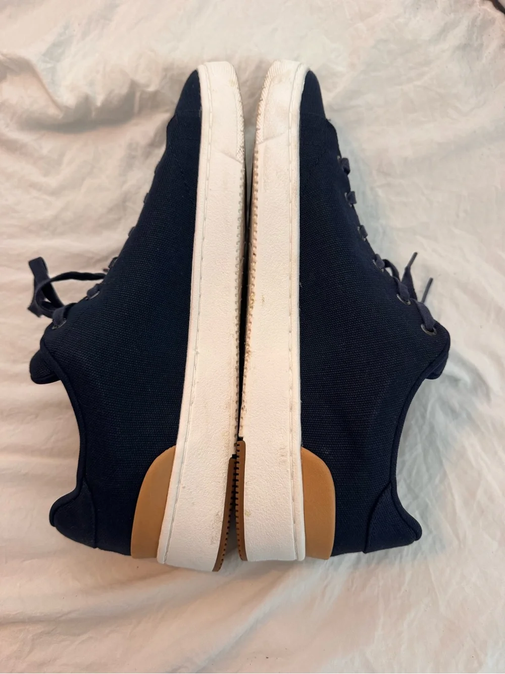 TOMS Navy and Tan Low-Top Canvas Sneaker